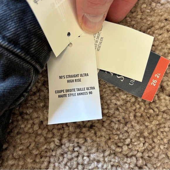 Abercrombie and Fitch Curve Love 90s Straight Ultra High Rise Jeans NWT 26/2L - Picture 7 of 16